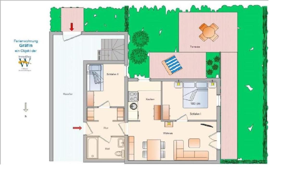Wangerrose - Familienwohnung Fuer Gross Und Klein Und Hundefreunde Wangerooge Esterno foto